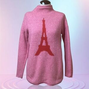 Cupcakes & Cashmere Pink and Red Eiffel Tower Sweater